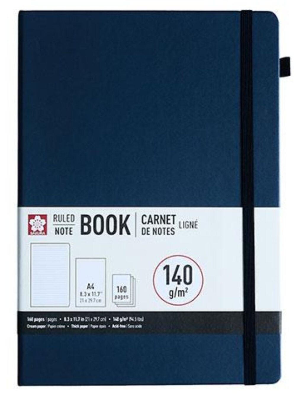 Sakura Notebook Ruled 160 Pages Indigo 8.3"X11.7" A4 Size Journal School Office